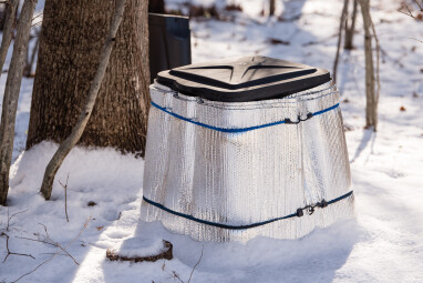 Compost beschermen in de winter
