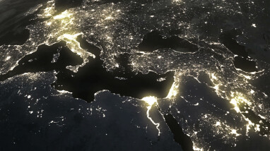 Lichtvervuiling te zien vanuit de ruimte