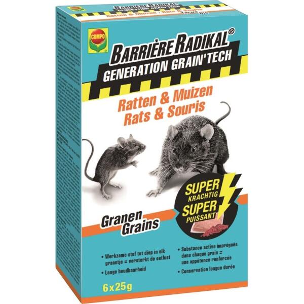 Ratten/muizen graantjes 6 x 25 g