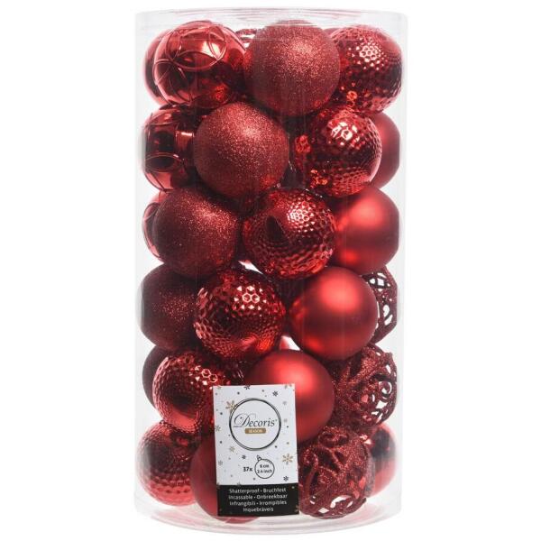  - Kerstballenmix Ø 6 cm - rood