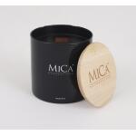 MICA geurkaars glas zwart Ø 12 cm - Wood Fire