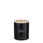 MICA geurkaars glas zwart Ø 7,5 cm - Wood Fire