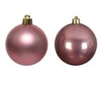 Kerstballen glas Ø 6 cm - velours roze (10 stuks)