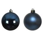 Kerstballen glas Ø 8 cm - nachtblauw (6 stuks)