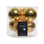 Kerstballen glas Ø 8 cm - licht goud (6 stuks)