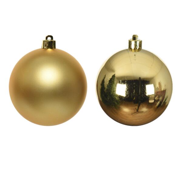  - Kerstballen glas Ø 8 cm licht goud