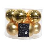 Kerstballen glas Ø 6 cm - licht goud