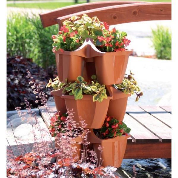Stapelbare bloembak - kruidentoren bouwen | en plantenbakken | Tuininrichting | Aanleg inrichting Tuinadvies