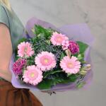 Boeket Rosalie, large gebonden - roze/paars