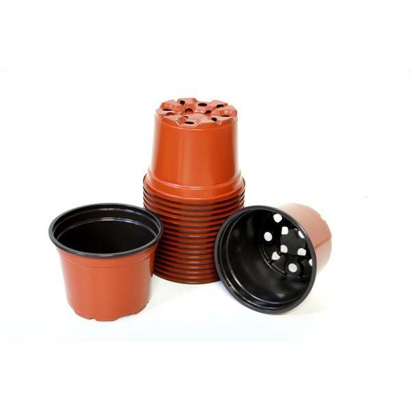  - Bruine ronde potten - 9 cm
