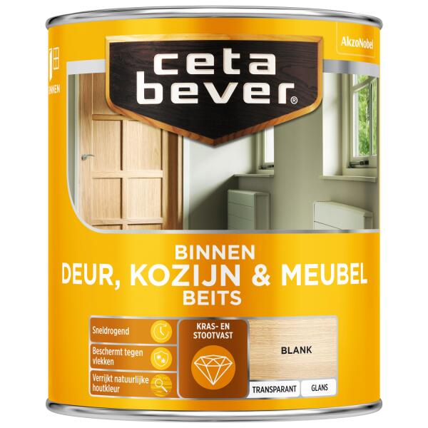 Cetabever Binnenbeits Deur, Kozijn & Meubel transparant glans, blank - 750 ml