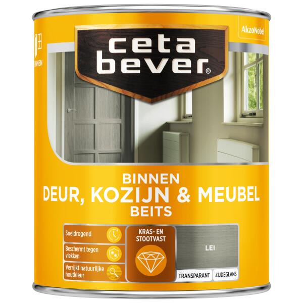  - Cetabever Binnenbeits Deur, Kozijn & Meubel transparant zijdeglans, lei - 750 ml