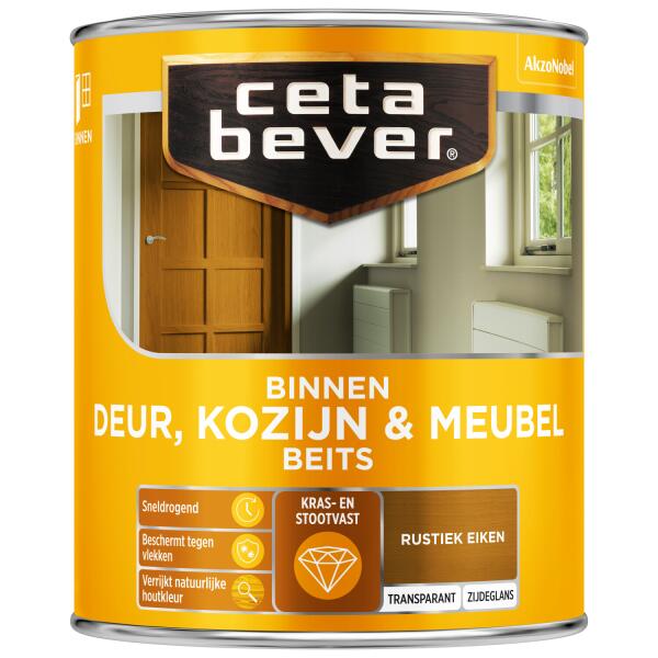 Cetabever Binnenbeits Deur, Kozijn & Meubel transparant zijdeglans, rustiek eiken - 750 ml