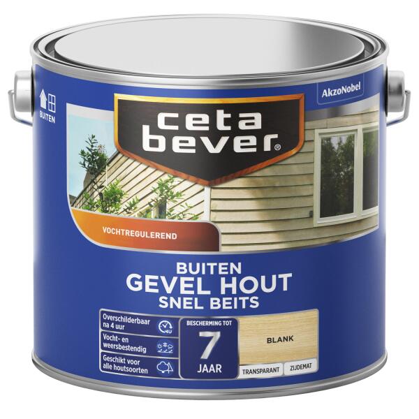  - Cetabever Snelbeits Gevel Hout transparant, blank - 2,5 l