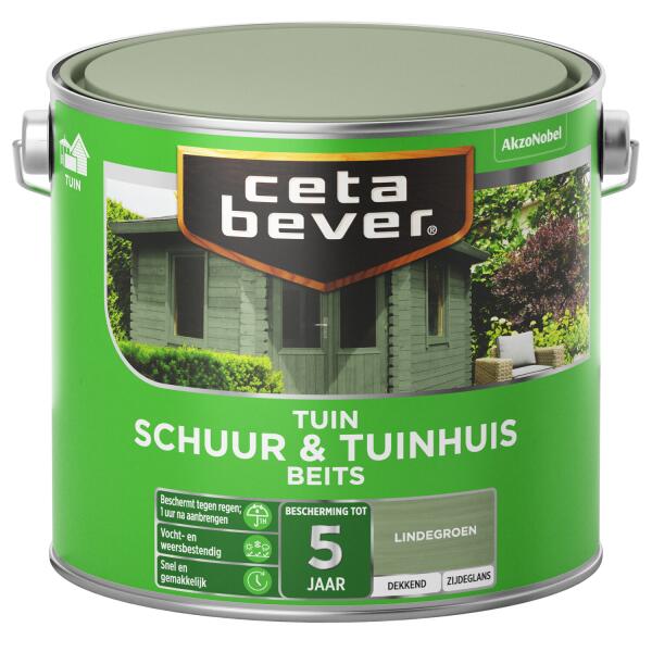  - Cetabever Tuinbeits Schuur & Tuinhuis dekkend, lindegroen - 2,5 l