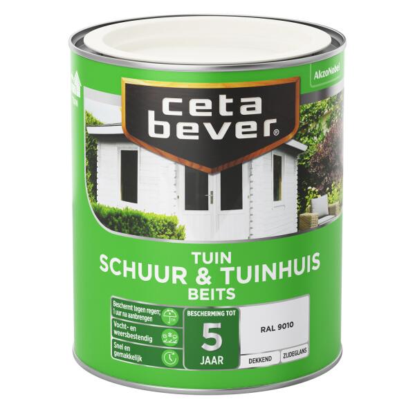  - Cetabever Tuinbeits Schuur & Tuinhuis dekkend, ral 9010 - 750 ml