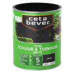 Cetabever Tuinbeits Schuur & Tuinhuis dekkend, zwart - 750 ml