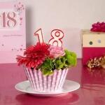 Tafelstukjes cupcakes roze