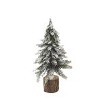 Dennenboom Snow op houten voet - 28 cm