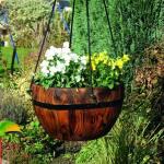 Houten hanging basket