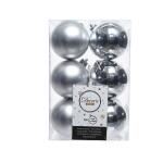 Kerstballen kunststof Ø 6 cm - zilver