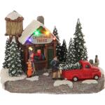 Kerstboom kraam met auto