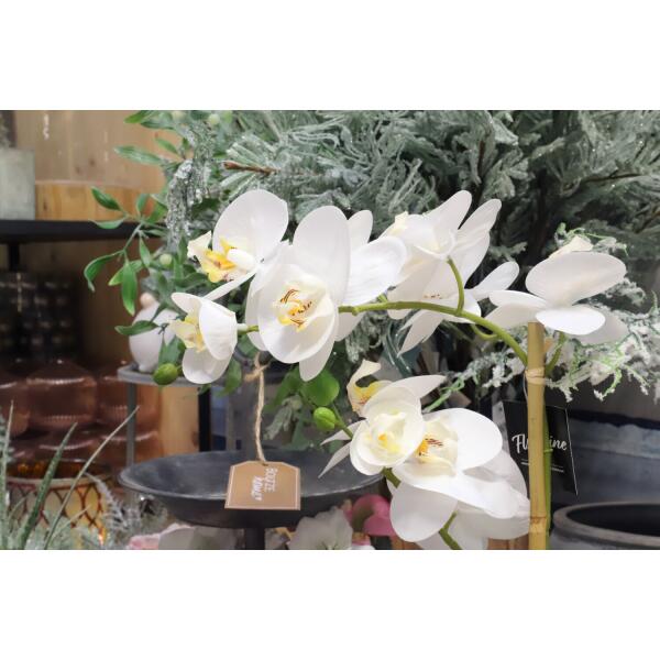 Kunstplant orchidee 2 takken - wit/geel