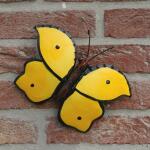Vlinder geel muurdecoratie