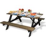 Picknicktafel AMBIANCE grenenhout met zwarte poten