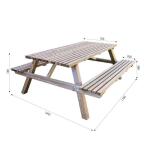 Picknicktafel Charles - 170 x 149 x 74 cm