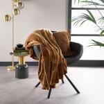Plaid BILLY flannel fleece 150 x 200 cm - Tobacco Brown