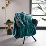 Plaid BILLY flannel fleece 150 x 200 cm - Sagebrush Green