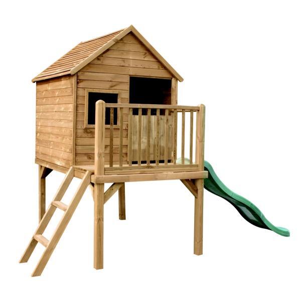 Afwijzen rechtdoor Eenzaamheid Speelhuis in hout met glijbaan kopen - houten speelhuis forest style |  Speeltoestellen | Tuininrichting | Aanleg en inrichting | Tuinadvies